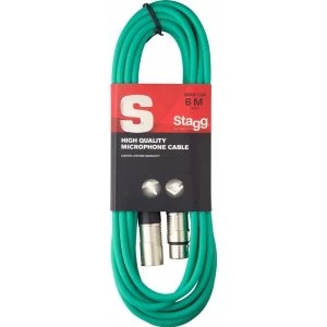 Stagg SMC6CGR High Quality Microphone Cable XLR-XLR Plug 6m Green