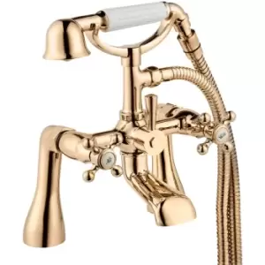 Deva - Tudor Pillar Mounted Bath Shower Mixer Tap Gold
