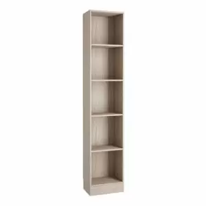 Basic Tall Narrow Bookcase with 4 Shelves, Oak