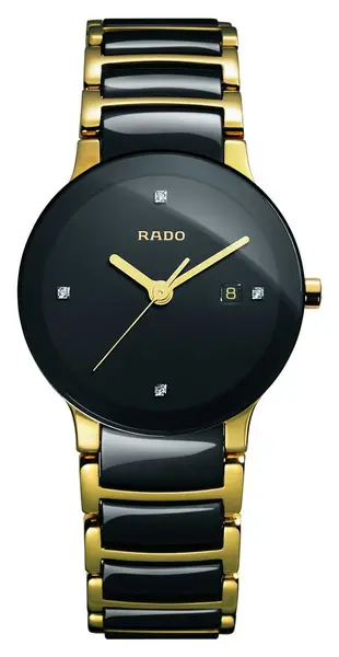 RADO R30930712 Centrix Diamonds High-Tech Ceramic Black Dial Watch
