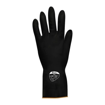 Jet 527 Heavy Duty Black Rubber Gloves - Size 9-9.5