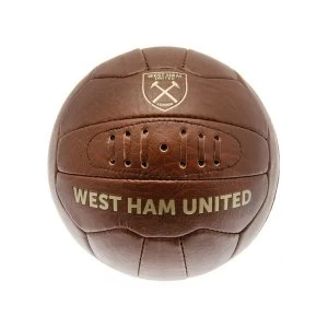 West Ham Retro Faux Leather Ball Size 5