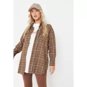Missguided Maternity Check Shirt - Brown