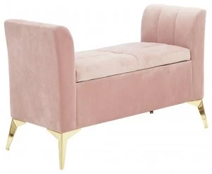 Pettine Fabric Ottoman Storage Bench - Blush Pink