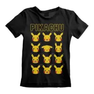 Pokemon - Pikachu Faces (Kids) 5-6 Years