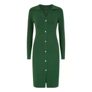 Mela London Green Knitted Shirt Dress - Green