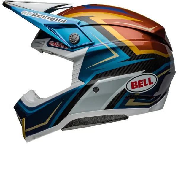 Bell Moto-10 Spherical Tomac 24 Replica Gloss White Gold Offroad Helmet Size S