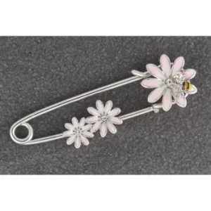 Bee/Flowers Scarf Pin Brooch