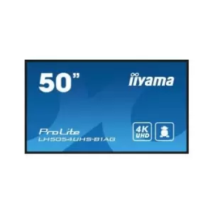 iiyama LH5054UHS-B1AG Signage Display Digital signage flat panel 125.7cm (49.5") LCD WiFi 500 cd/m 4K Ultra HD Black Built-in processor Android 11 24/