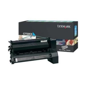 Lexmark C7722CX Cyan Laser Toner Ink Cartridge