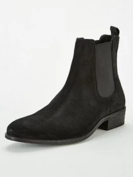 OFFICE Brady Western Suede Chelsea Boots - Black Suede, Size 11, Men