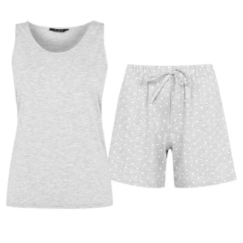Miso Pyjama Set Ladies - Grey Marl/White