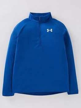 Boys, Under Armour Tech 2.0 Half Zip Top - Blue/White, Size M=9-10 Years