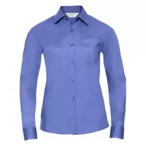 Russell Collection Ladies/Womens Long Sleeve Shirt (S) (Corporate Blue)