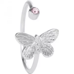 Bejewelled Butterfly Silver Plated Ring