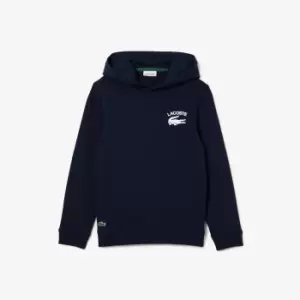 Boys' Lacoste Printed Hooded Sweatshirt Size 3 yrs Navy Blue