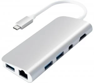 SATECHI Aluminum Multimedia 7-port USB Type-C Hub - Silver