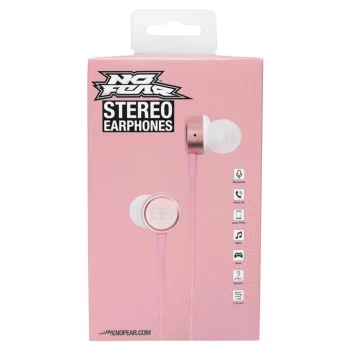 No Fear Stereo Earphones - Pink