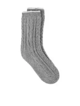 Totes Cashmere Blend Slouch Bed Sock - Grey Marl