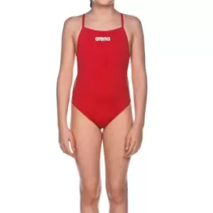 Arena Girls Sports Swimsuit Solid Lightech - Red