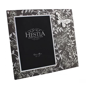 5" x 7" - HESTIA? Grey Glass Photo Frame - Butterfly