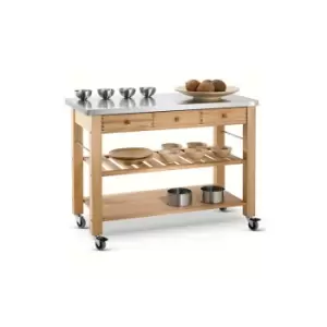 Eddingtons Lambourn Three Drawer With A Stainless Steel Top Kitchen Trolley