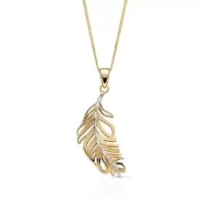 JG Signature 9ct Gold Feather Necklace