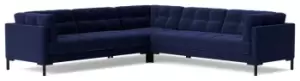 Swoon Landau Velvet 5 Seater Corner Sofa - Ink Blue