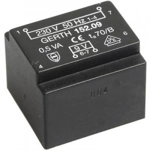 PCB mount transformer 1 x 230 V 1 x 12 V AC 0.50 VA 41 mA
