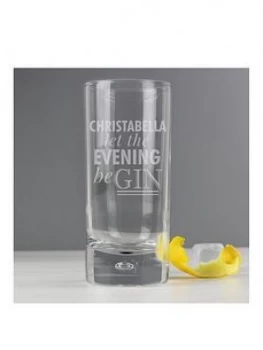 Personalised Let The Evening Be Gin Bubble Glass, One Colour, Women
