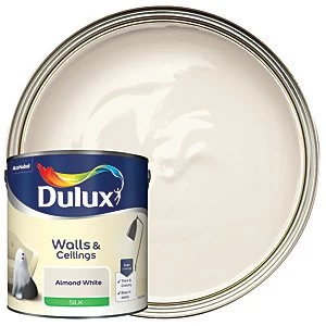 Dulux Walls & Ceilings Almond White Silk Emulsion Paint 2.5L