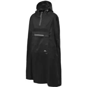 Trespass Qikpac Unisex Hooded Waterproof Packaway Poncho (S) (Black)