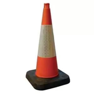 One Piece Orange Traffic Cone with Reflective Sleeve - 740mm High