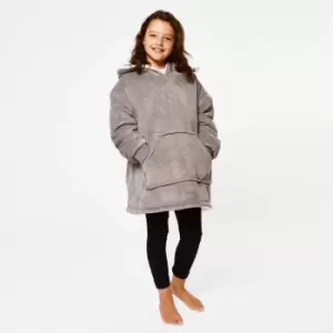 Sienna Hoodie Blanket Oversized Ultra Plush Sherpa Wearable Kids Charcoal