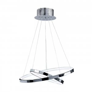 Ceiling Pendant Light Chrome, Frosted Acrylic