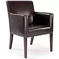 Nautilus Designs Ltd. Modern Cubed Armchair Upholstered in a Durable Leather Effect Finish - Brown