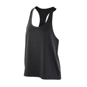 Spiro Womens/Ladies Softex Stretch Sleeveless Tank Top (L) (Black)