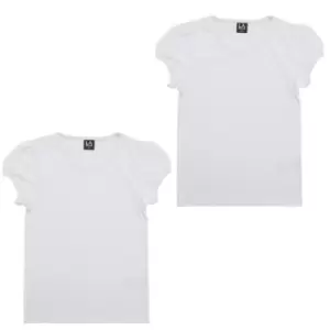 LA Gear 2 Pack PE T Shirts Junior Girls - White