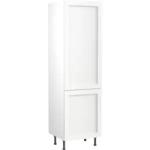 Kitchen Kit Flatpack Shaker Kitchen Cabinet Tall Fridge & Freezer 70/30 Unit Ultra Matt 600mm in White MFC