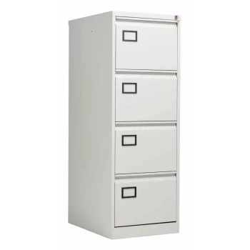Bisley Goose Grey 4 Drawer Contract Steel Filing Cabinet - (W x D x H) 470 x 622 x 1321mm