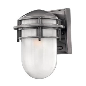 1 Light Small Outdoor Wall Lantern Hematite IP44, E27