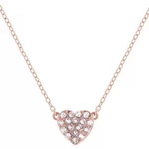 Ted Baker Ladies Rose Gold Plated Pave Crystal Heart Necklace