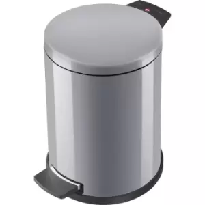 Hailo Waste collector SOLID with pedal, capacity 12 l, steel, zinc plated inner bin, silver