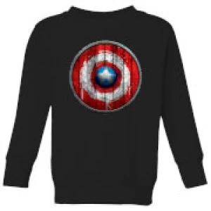Marvel Captain America Wooden Shield Kids Sweatshirt - Black - 7-8 Years