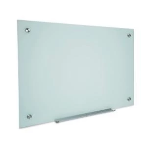 Office 1200 Magnetic Glass Board with Wall Fixings White 940368