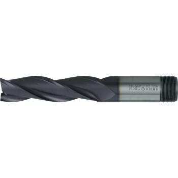 10.00MM HSS-Co 8% 3 Flute Threaded Shank Long Series Slot Drills - TiCN Coated
