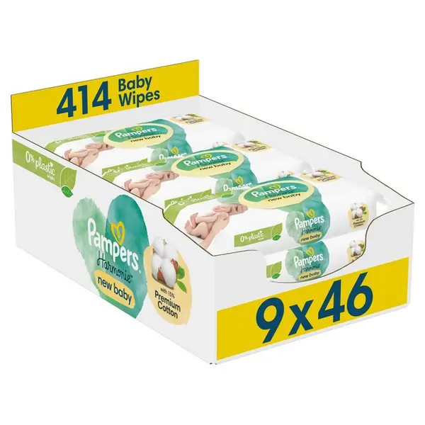 Pampers Harmonie New Baby 9x46 Baby Wipes