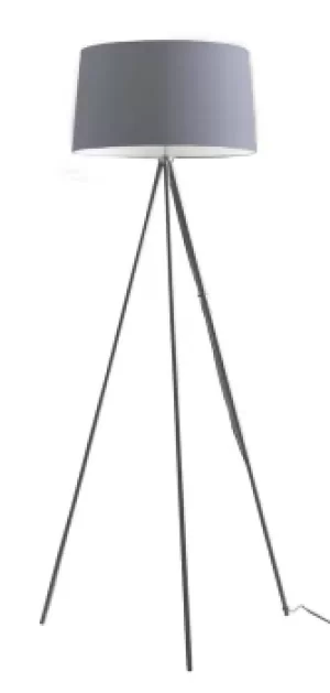 MARILYN Tripod Floor Lamp Grey, Cotton Lampshade 48x155cm