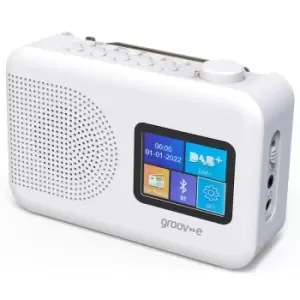 Groov-e Berlin Portable Colour Screen DAB/FM Radio With Bluetooth - White