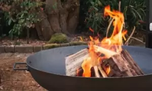 Cast Iron Fire Pit: Large Classic Industrial Style Round Grill